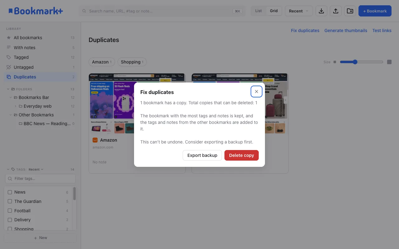 Fix duplicates dialog